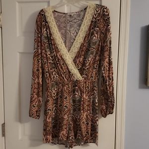 Paisley Long Sleeve Romper